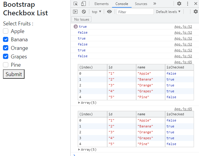 React 17 Get Multiple Checkbox List Value Dynamic Checkbox List 